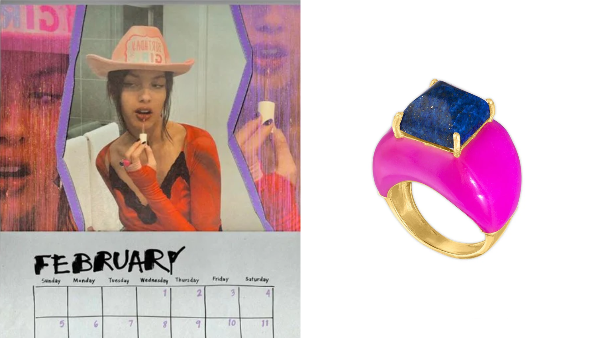 Olivia Rodrigo's February calendar shoot featuring The Signature Ring
