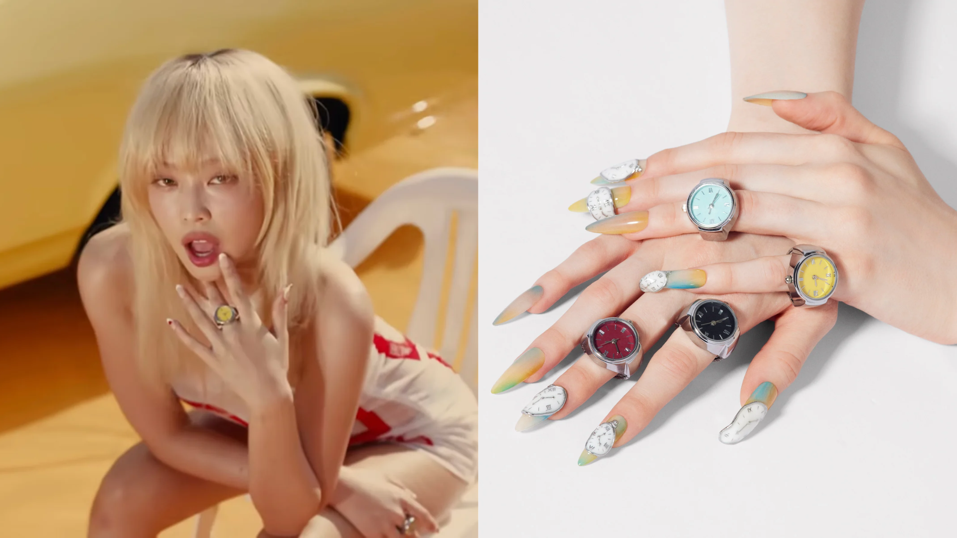 Jennie from BLACKPINK wearing The Watch Ring in the Mantra music video
