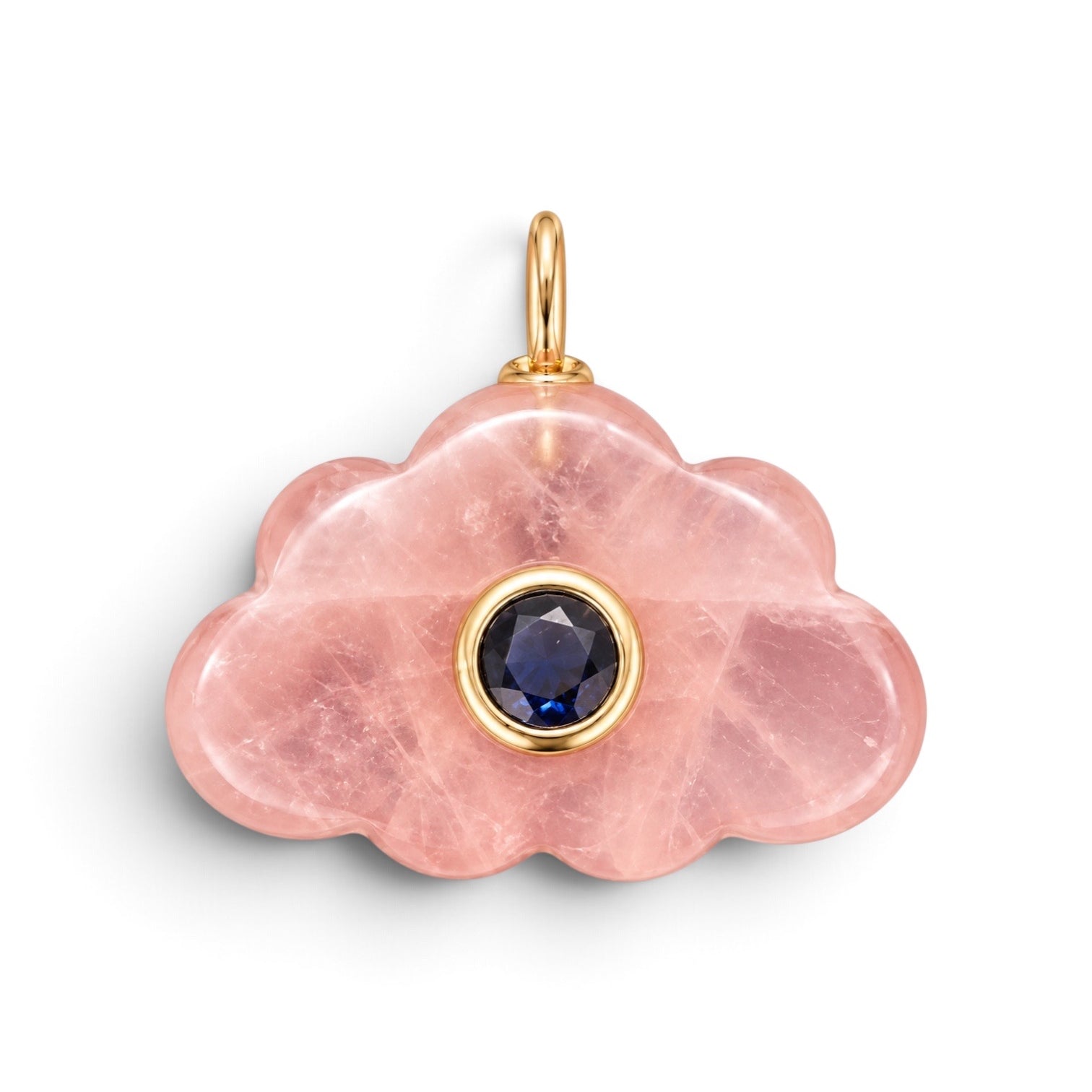 Rose Quartz Cloud Charm Necklace