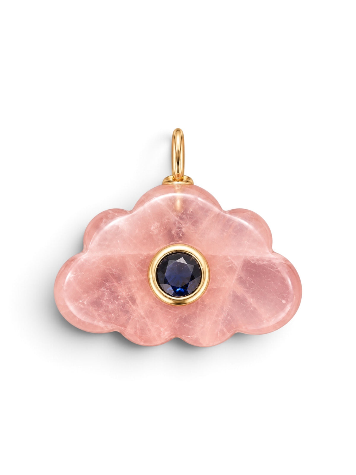 Rose Quartz Cloud Charm Necklace