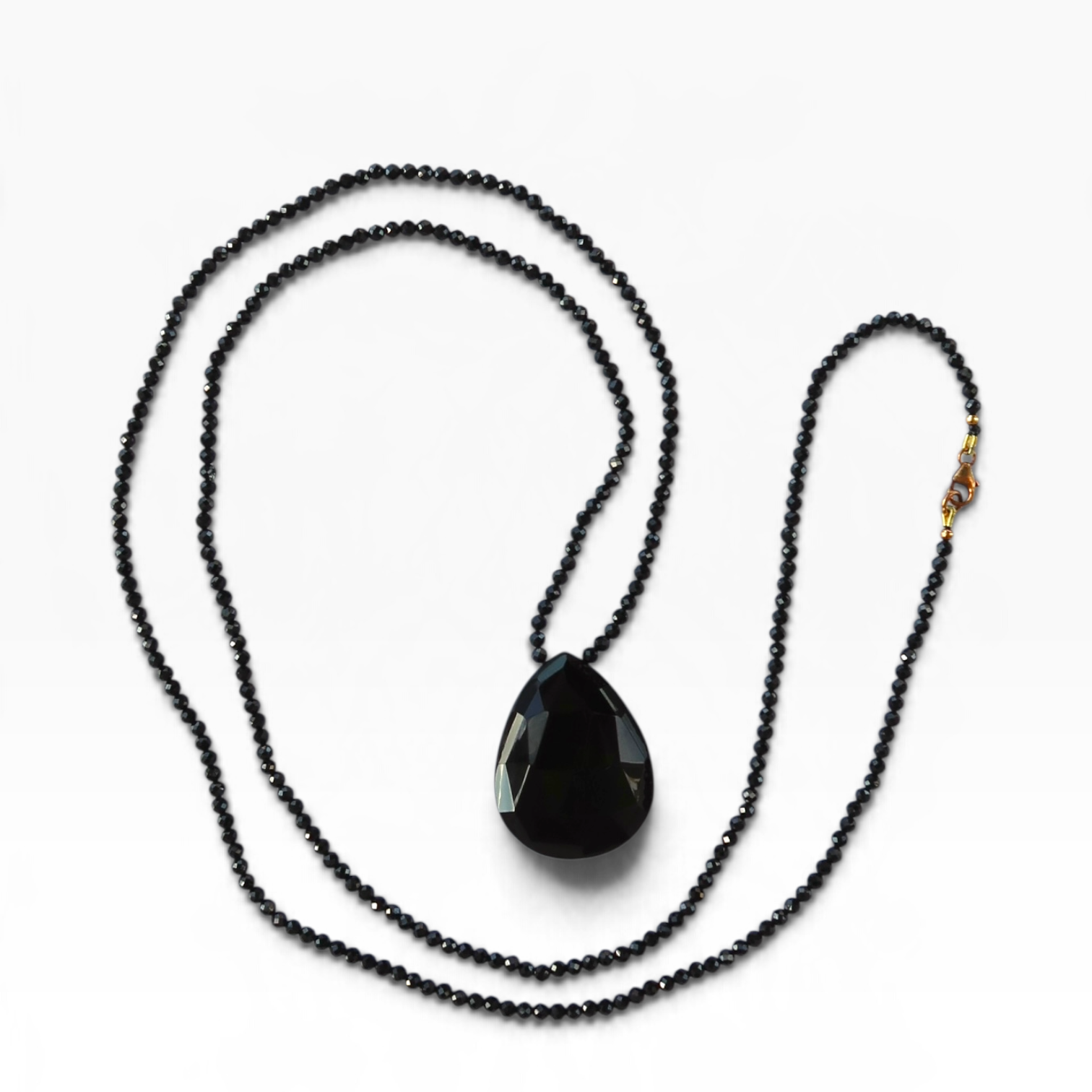 Black Onyx + Black Onyx Teardrop Necklace XL