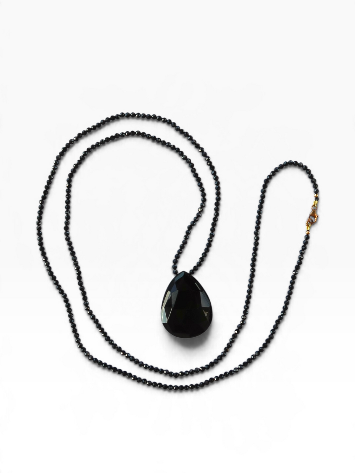 Black Onyx + Black Onyx Teardrop Necklace XL