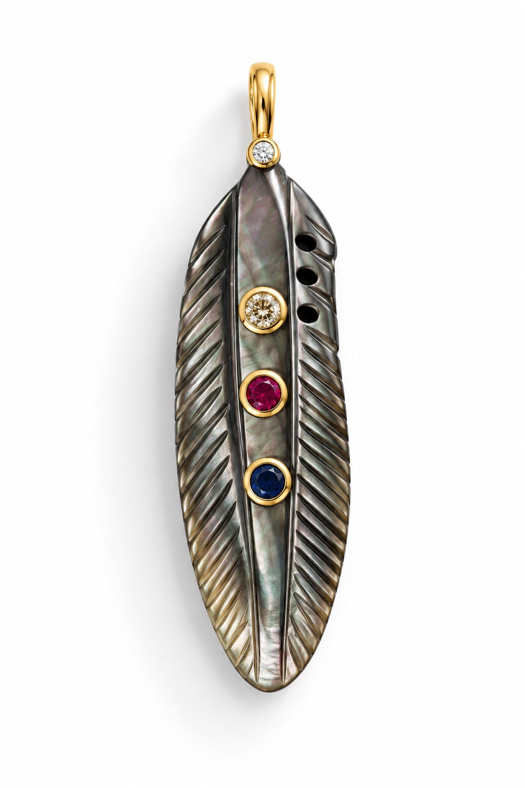 Shell Feather Charm Necklace