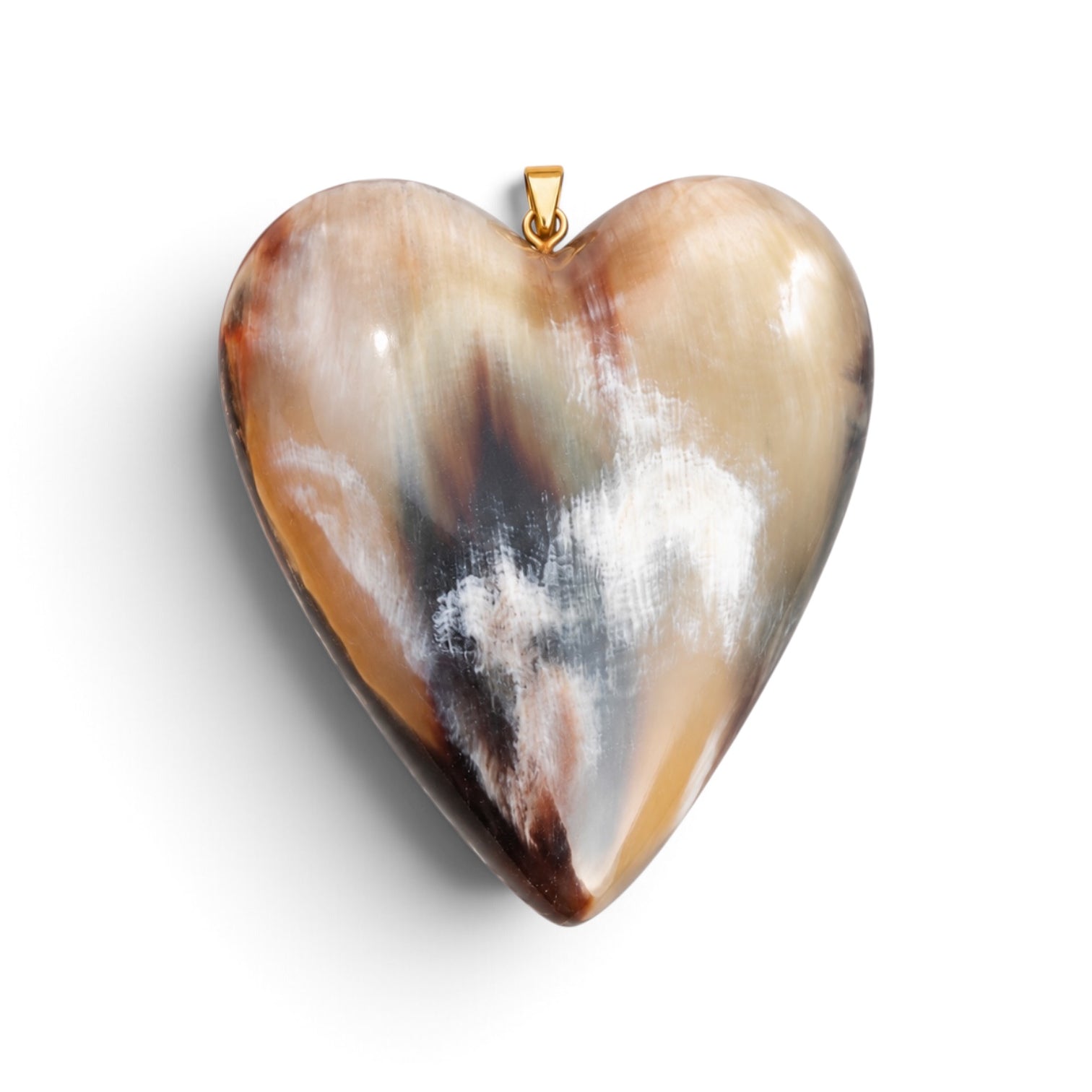 Buffalo Horn Heart Charm Necklace