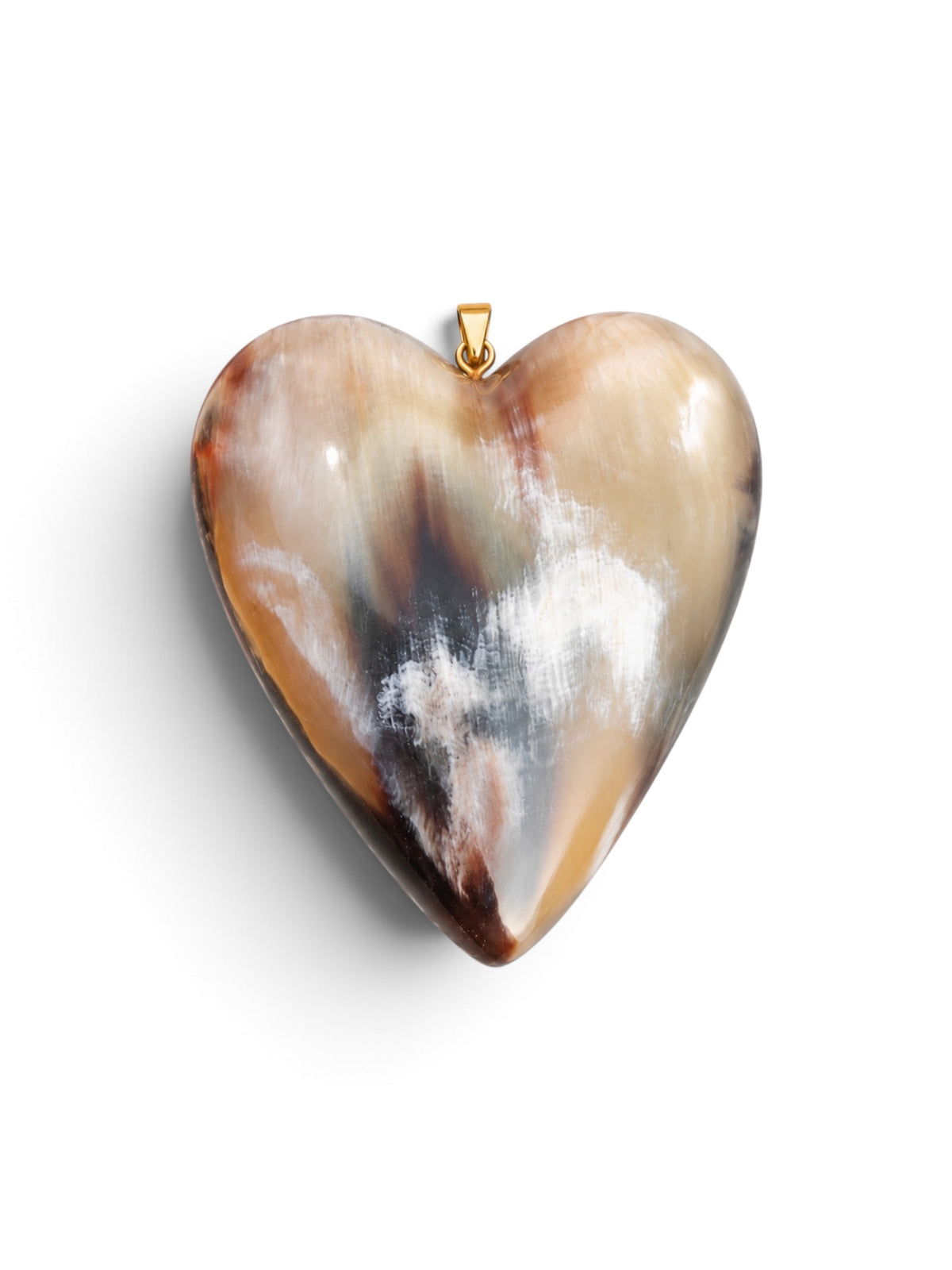 Buffalo Horn Heart Charm Necklace