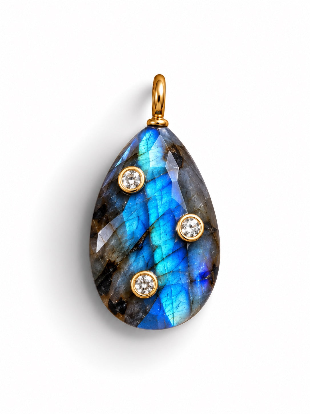 Labradorite Pear Charm Necklace