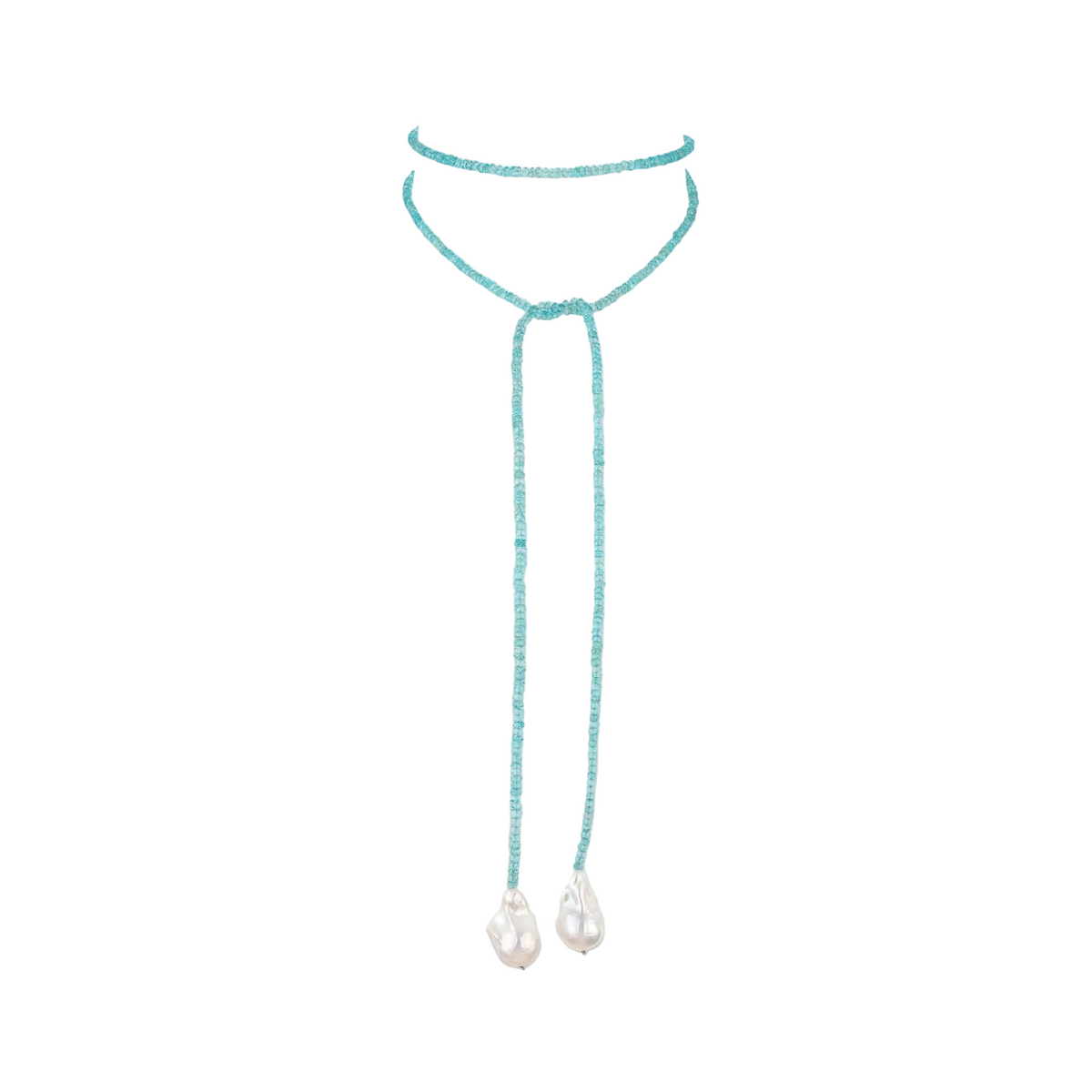 Turquoise Wrap Pearl Necklace