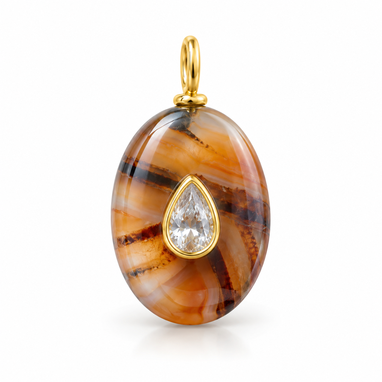 Montana Agate Oval Charm Necklace