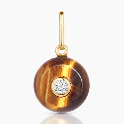 Tiger Eye Pebble charm