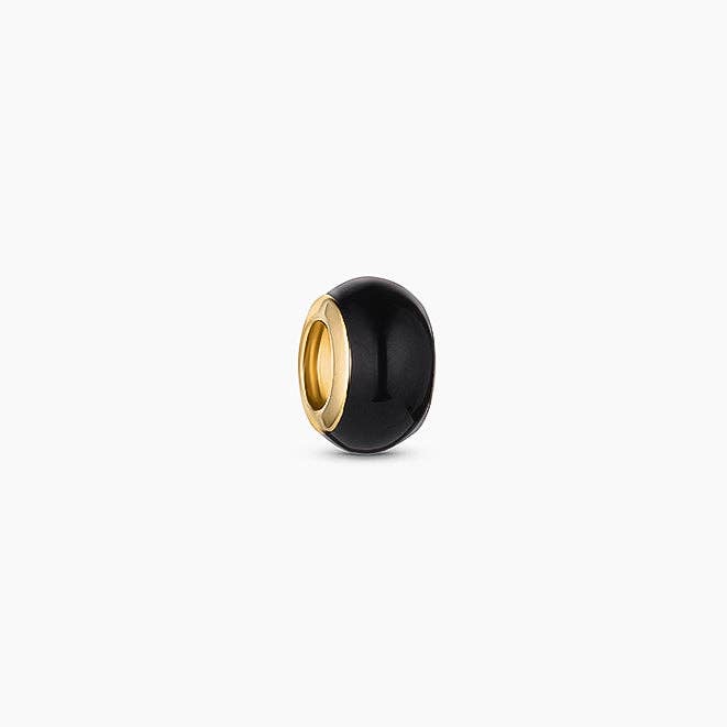 Gold/Black Bead Charm Choker