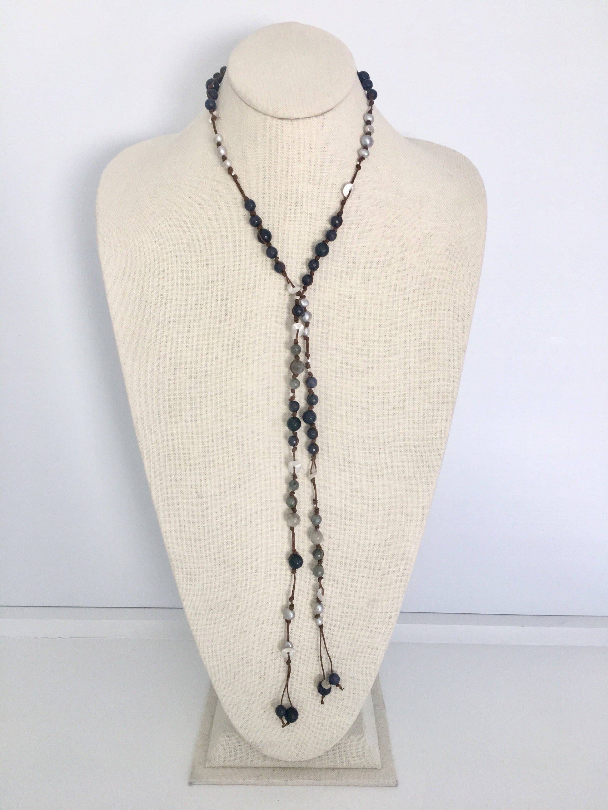 Blue Agate Lariat