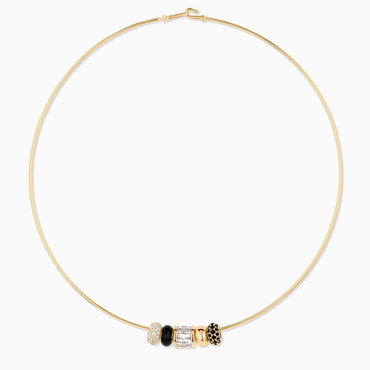 Gold/Black Bead Charm Choker
