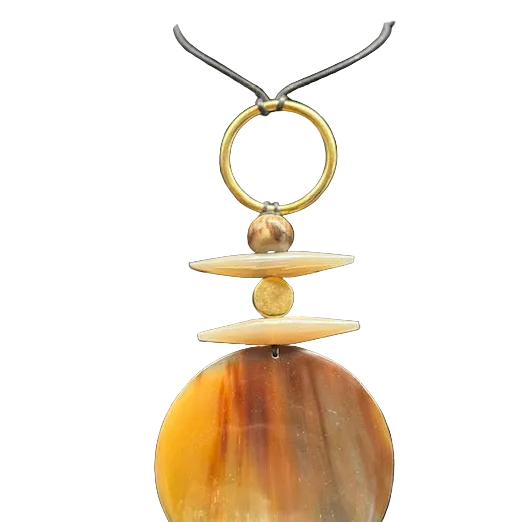 Horn Disc Bullet necklace