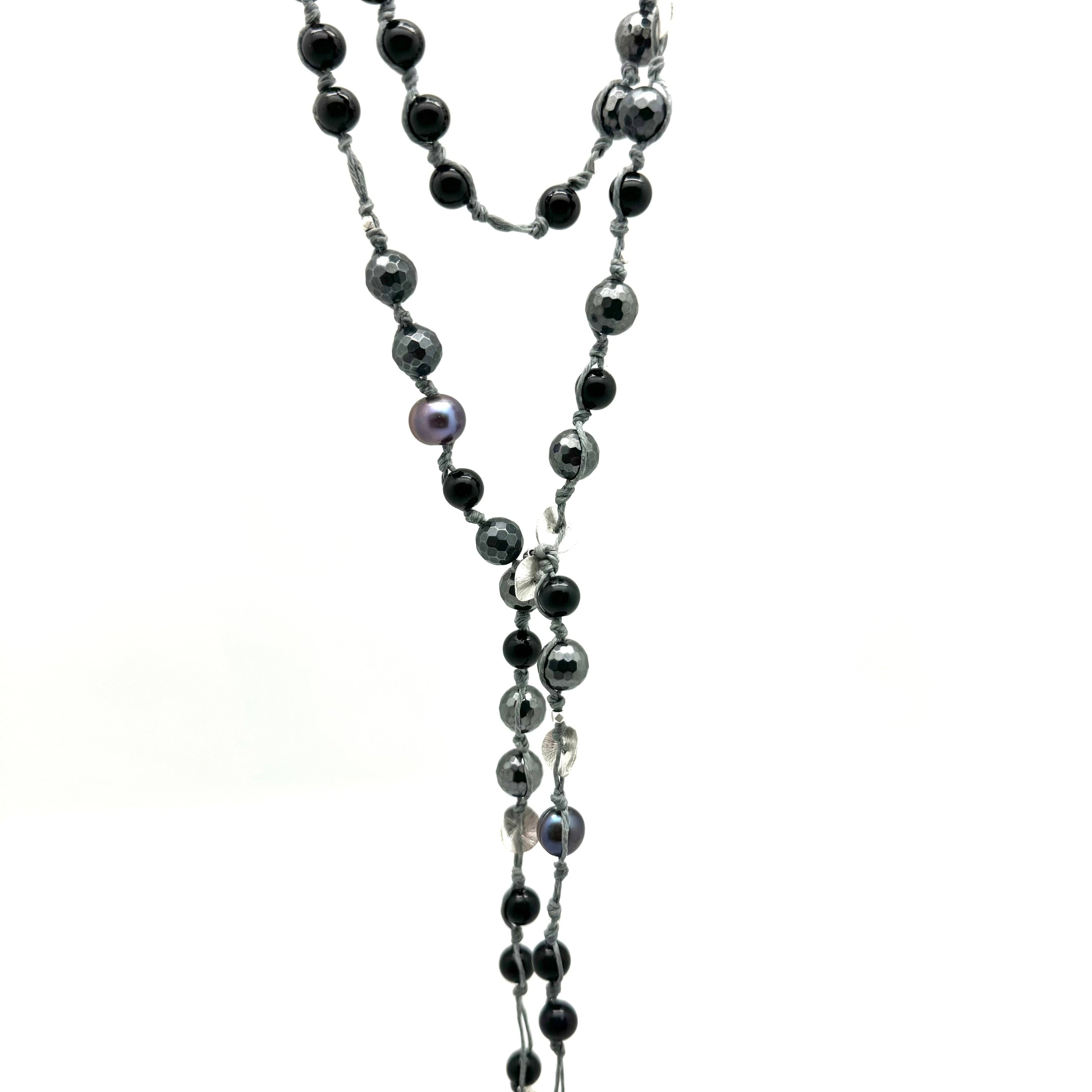 Hematite Onyx Lariat