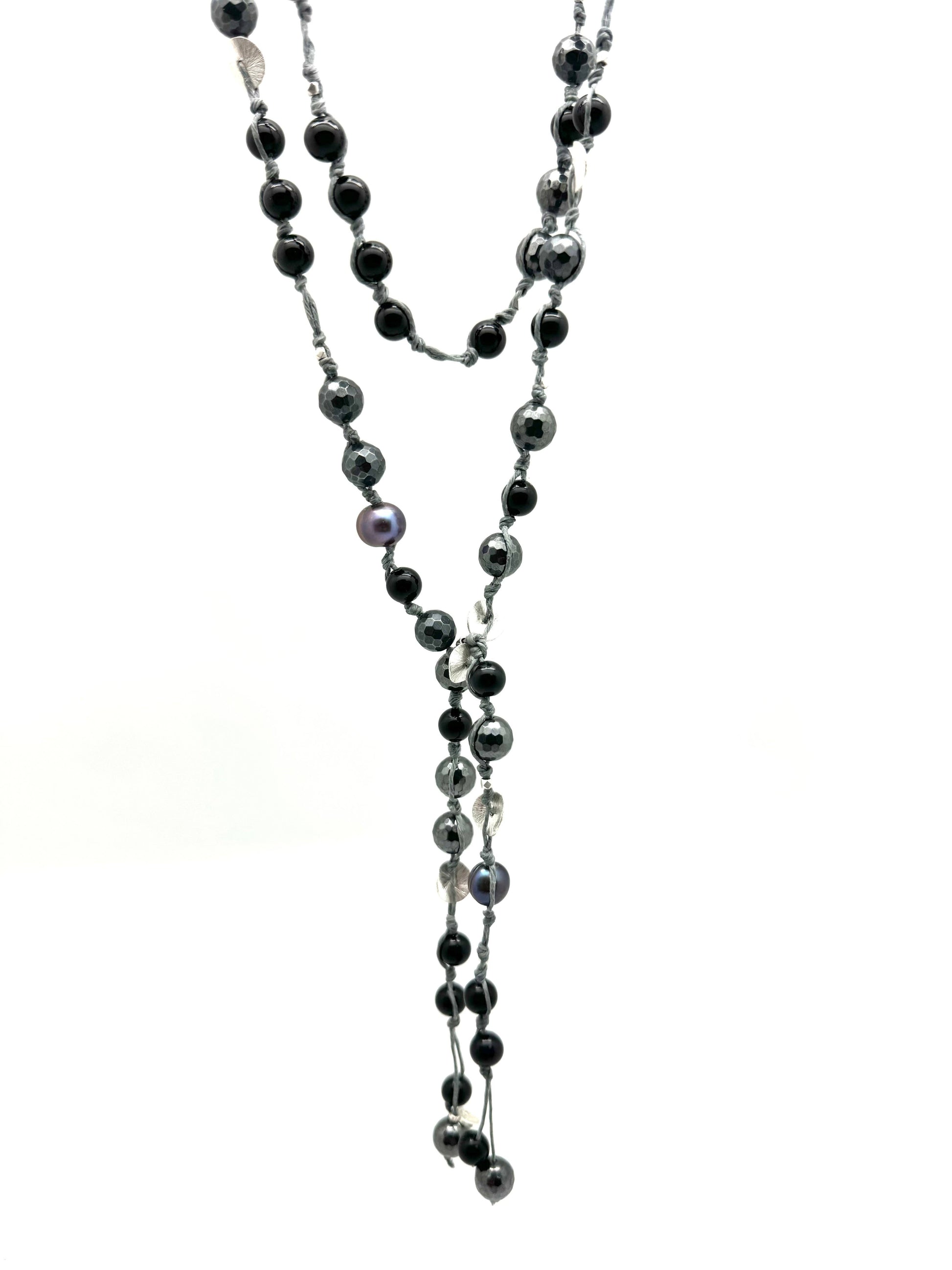 Hematite Onyx Lariat