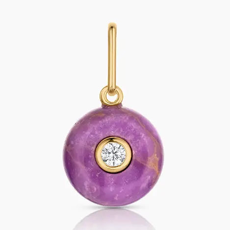 Purple Mica Pebble charm